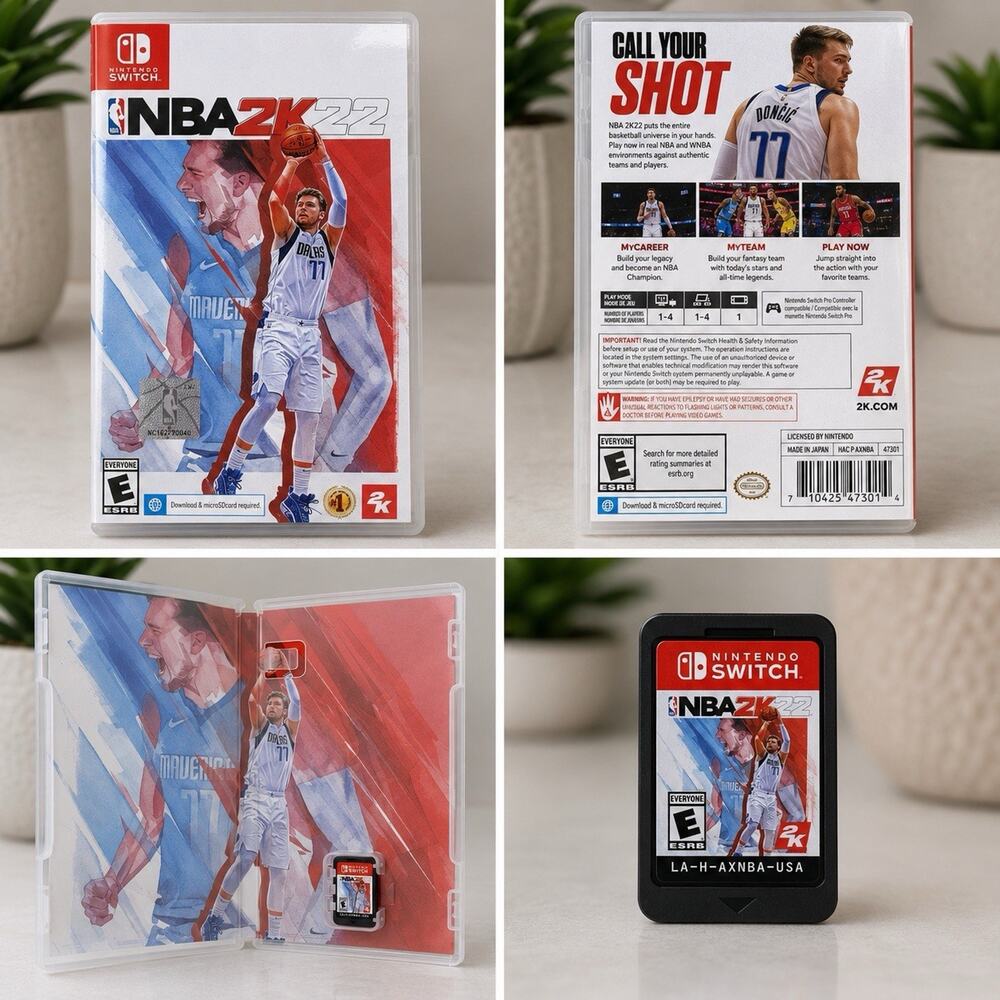 NBA 2K22 Nintendo Switch Luka Doncic 2021 Basketball Game w/ Case